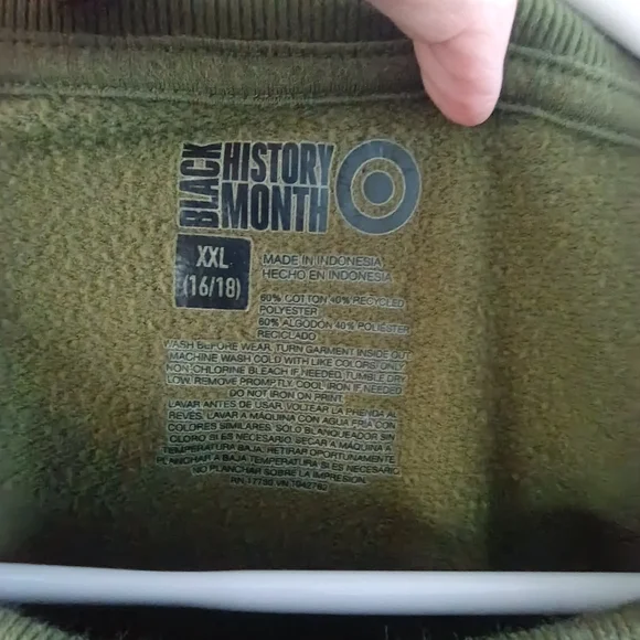 Black History Month Graphic Sweatshirt XXL Olive Green Pullover Streetwear - Picture 2 of 7